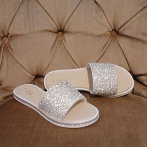 Sparkly Silver Slides